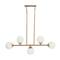 Hello Honey® Robert Stevenson Lighting Lorne 34" Brushed Gold 5-Light Metal and Frosted Glass Chandelier
